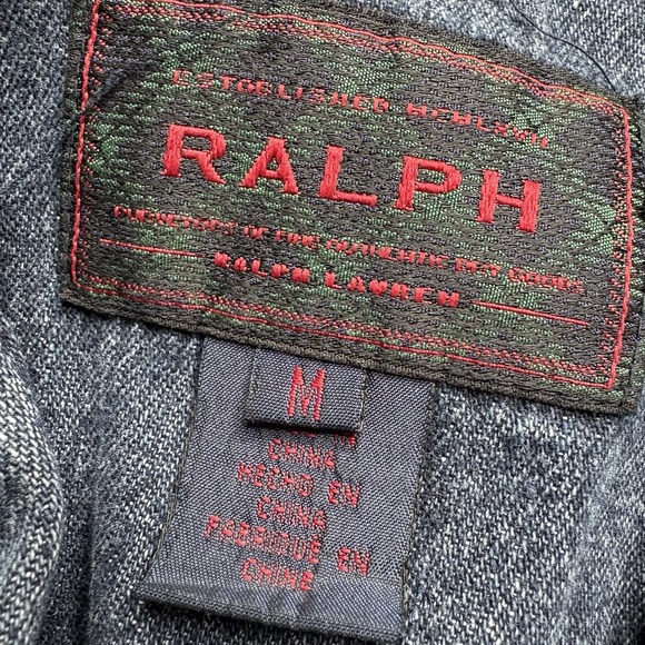 Ralph Lauren Women's Medium Blue Full Zip 100% Cotton Dark Wash Denim Jacket - Picture 4 of 5